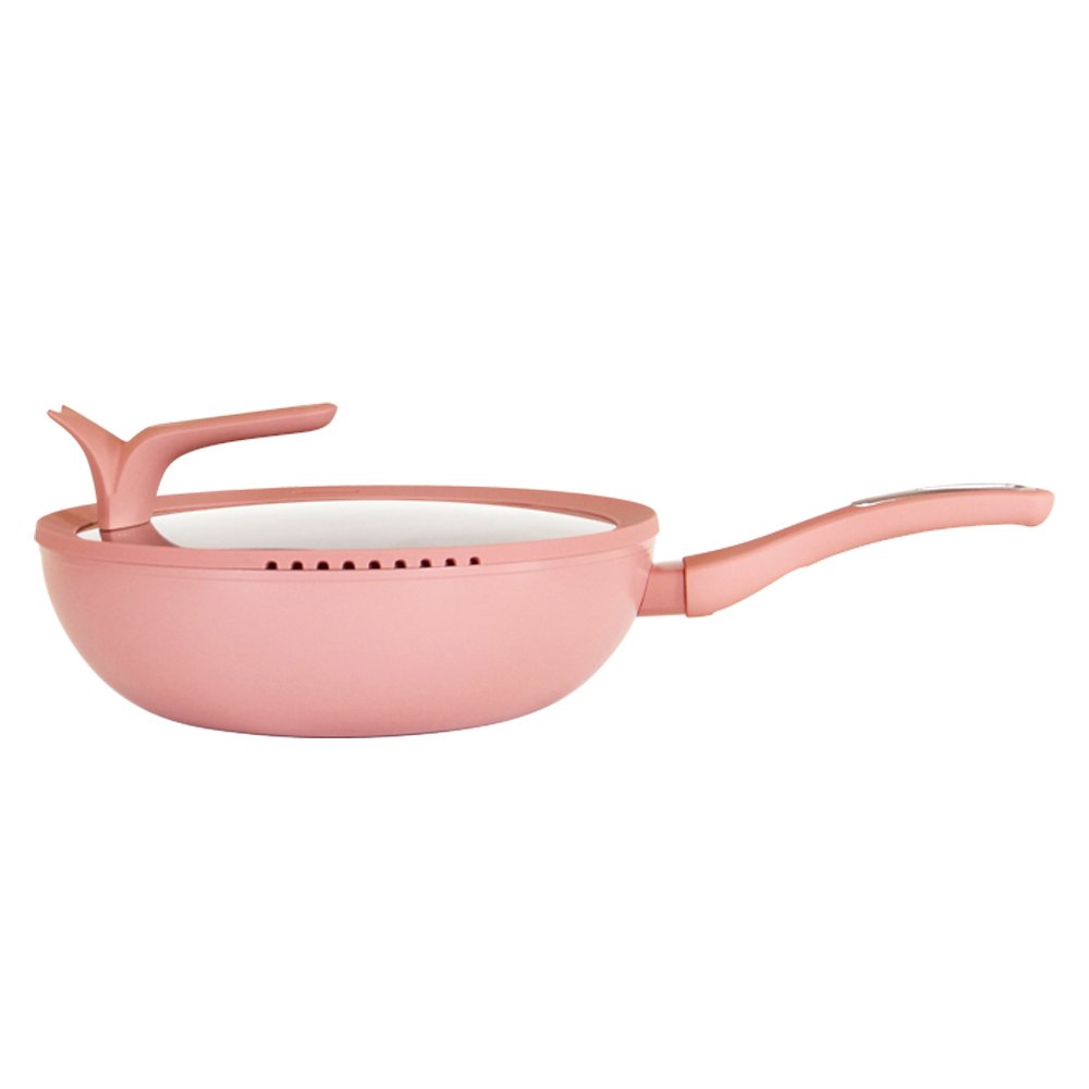 2024 Non Stick Cookware Set Non Stick Granite Pans Cast Iron Aluminum Cookware Set pink