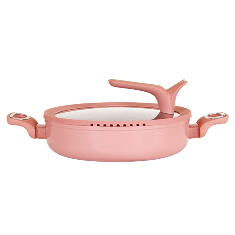 2024 Non Stick Cookware Set Non Stick Granite Pans Cast Iron Aluminum Cookware Set pink