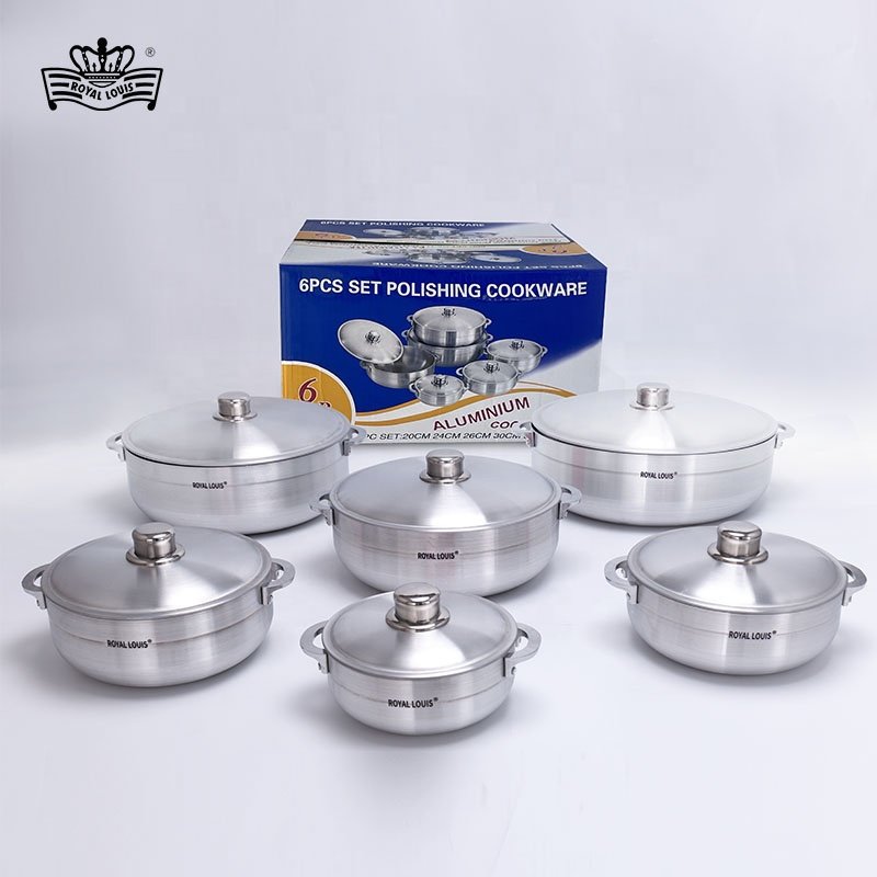 6 Pieces Aluminum Cooking Pot Sets Die Cast Nonstick Pot And Pan Aluminium Wok With Handle Aluminium Cookware