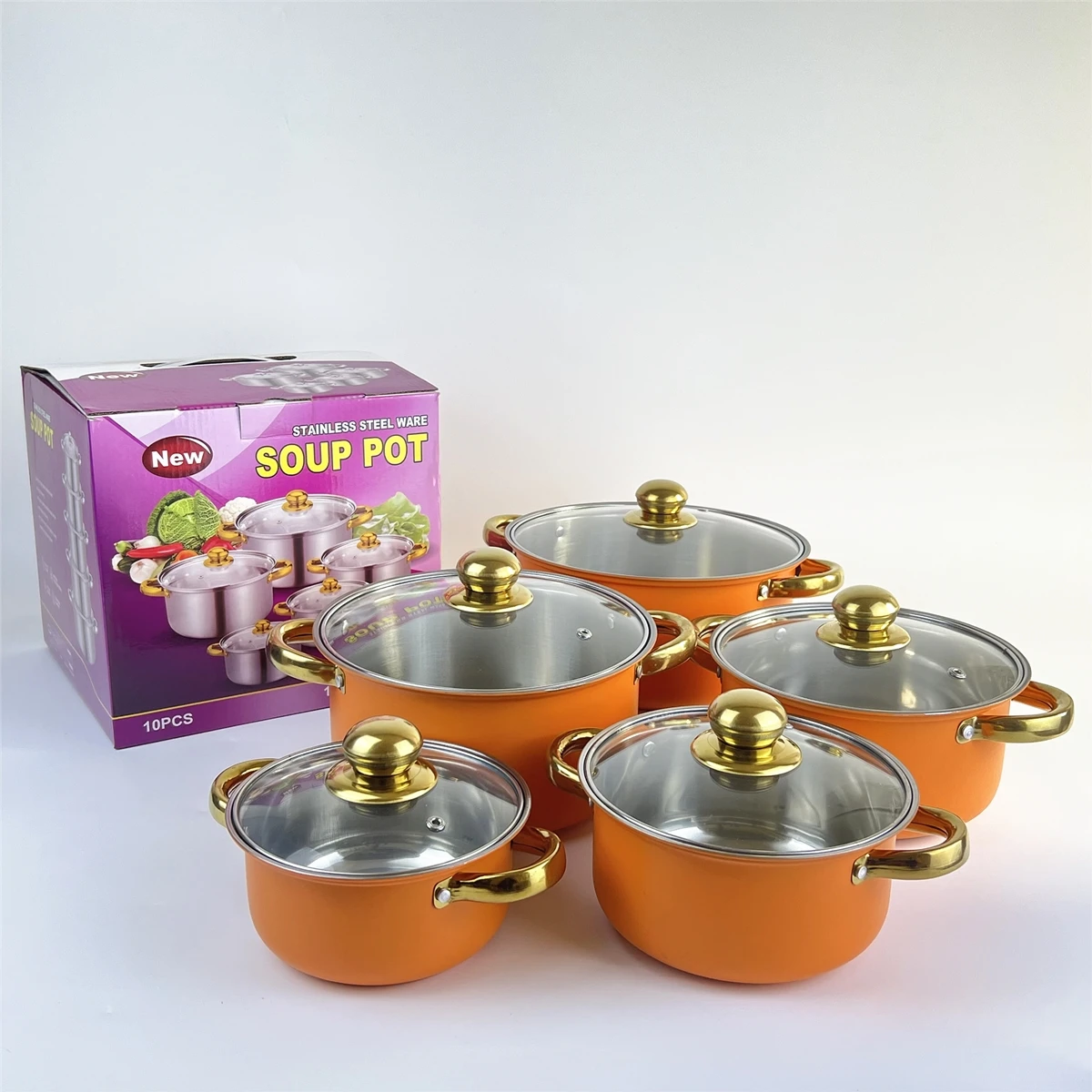 Kitchenware Manufacturer stainless steel Casserole Cookware Set kitchenware Cooking soup Pot