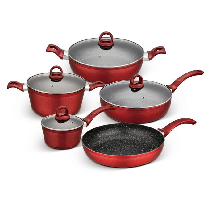 High quality aluminum Cookware Set For Kitchen Ware Cooking Pot with fry pan set Kitchen accessories