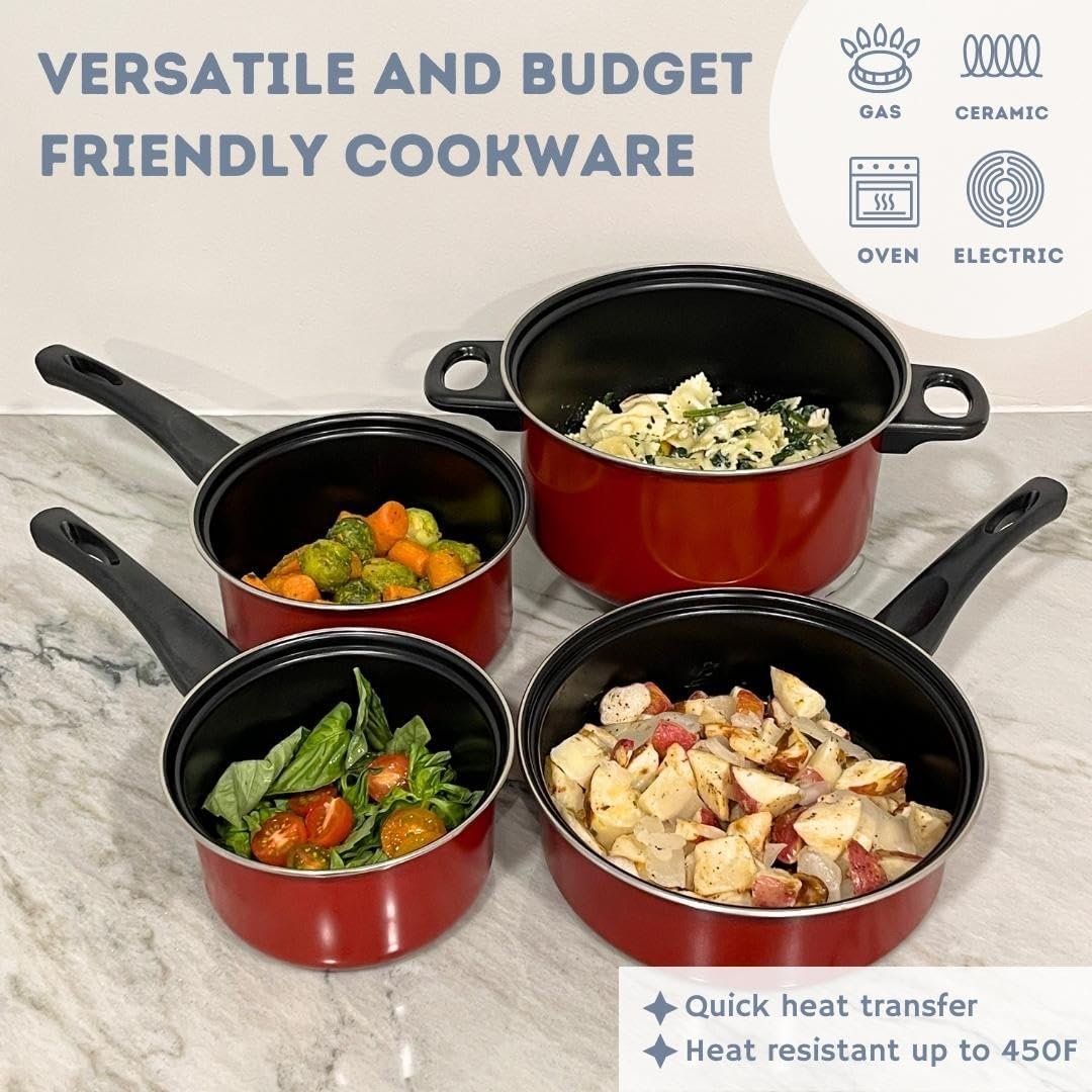 Wholesale Cookware 8 Piece Set Nonstick Cookware Stock Pot Frying Pan Multi-piece Kitchen Cookware Set
