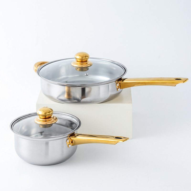 12-Piece Stainless Steel Pot Set With Kettle Non-Stick Cookware Set Kitchen Cooking Pots Pans Soup Pot Metal Kitchenware