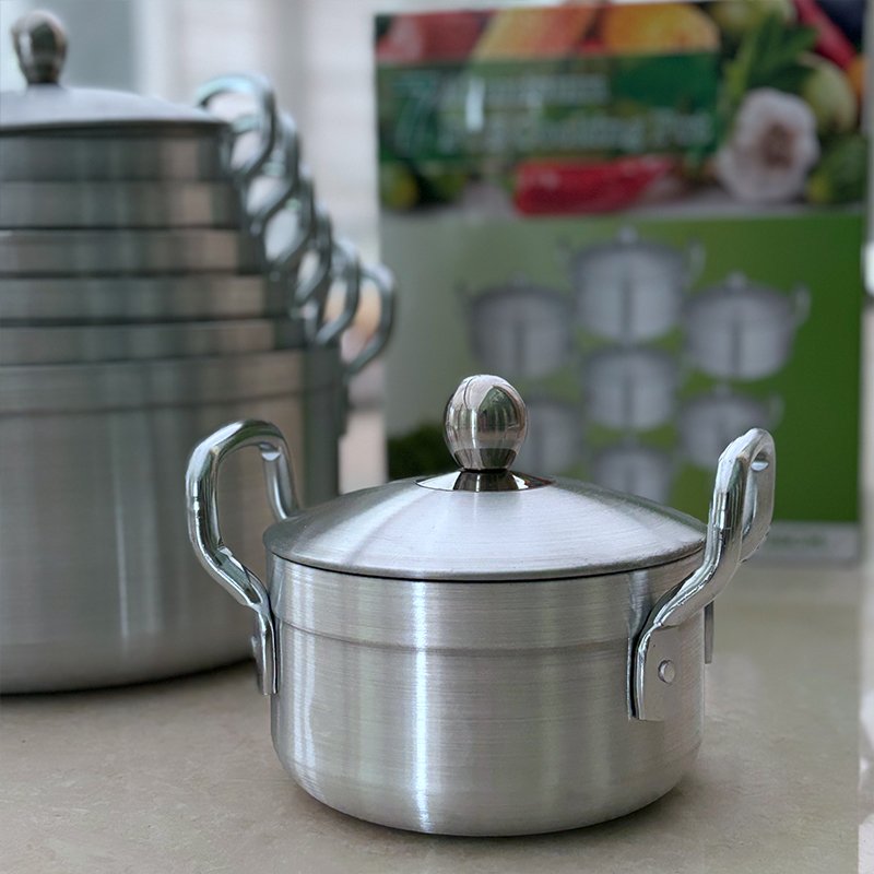 hot selling aluminum cookware set 14pcs thicken kitchenware soup pot set nonstick cooking stock pot