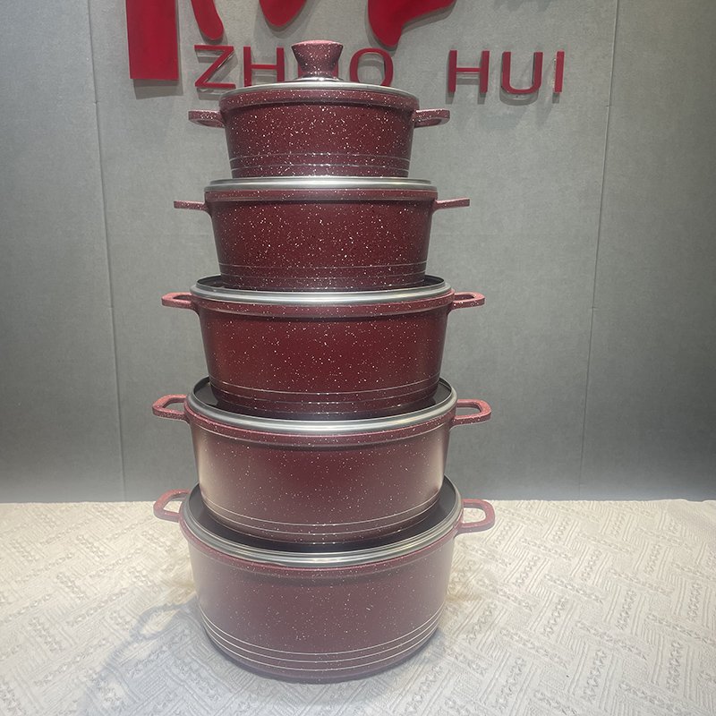 10 PCS cookware set non-stick casserole sets marble coating pots sets