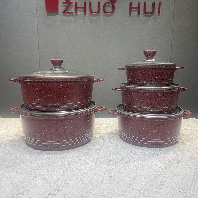 10 PCS cookware set non-stick casserole sets marble coating pots sets
