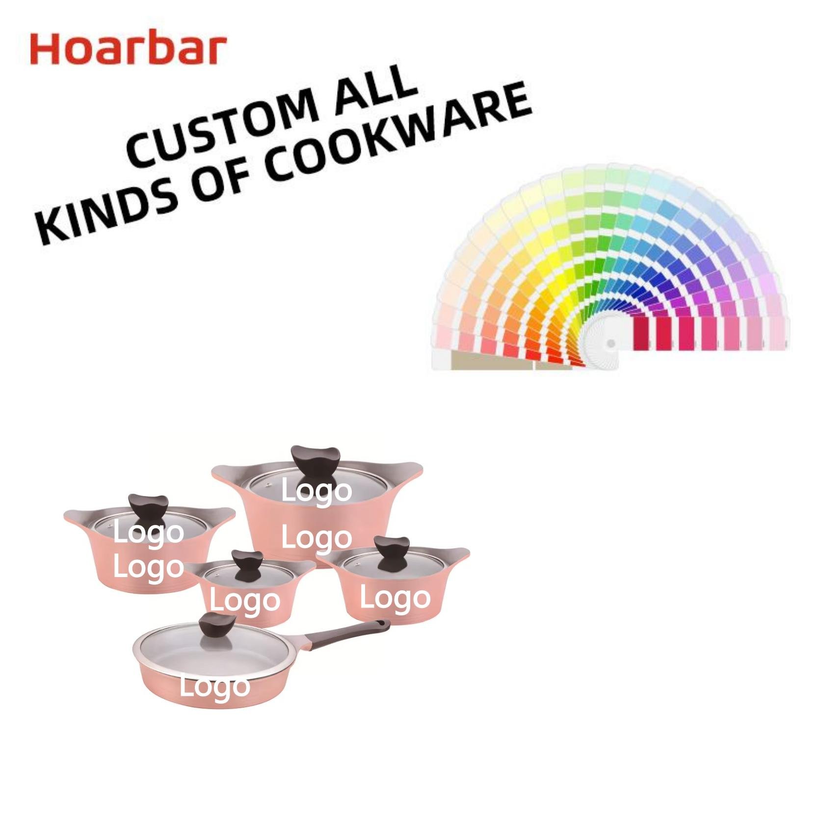 10pcs korean fashion model aluminum cookware pots and pans sets with high quality ceramic marble coating
