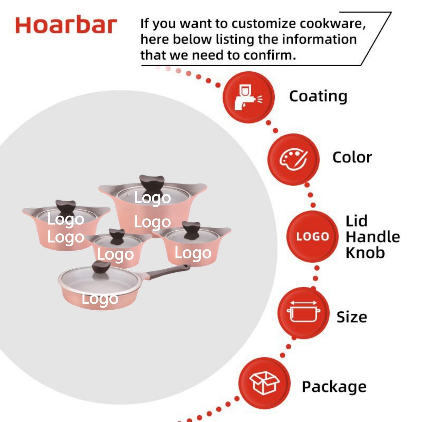 10pcs korean fashion model aluminum cookware pots and pans sets with high quality ceramic marble coating