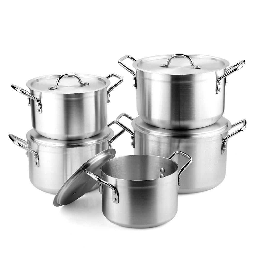 10pcs pots Home cookware set Restaurants sanding pot aluminum cooking pot sets