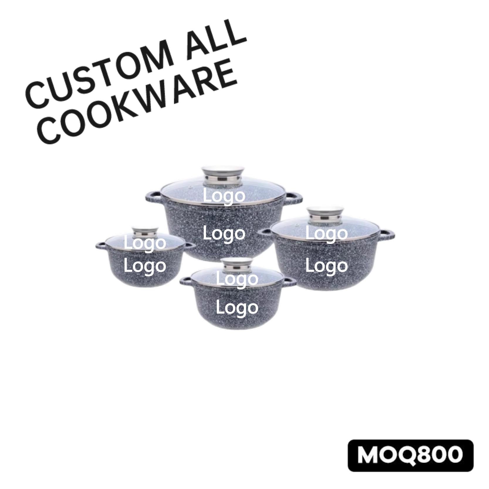8pcs aluminum induction non stick cookware sets/cooking pots with Aroma knob in poland market