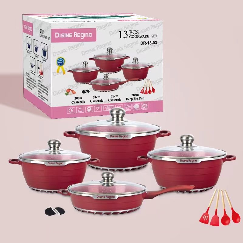 Hot Products 2024 13pcs Aluminum Granite Non Stick Cookware Pot Cooking Cookware Set, Cookware Granite Sets, Non Stick Cooking S