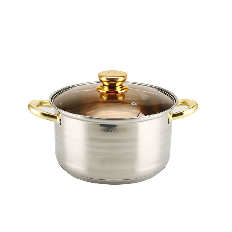 Wholesale 12pcs Stainless Steel Cookware Sets NonStick Soup Pot Milk Pan Frying Pan 5Ply Bottom for Southeast Asia