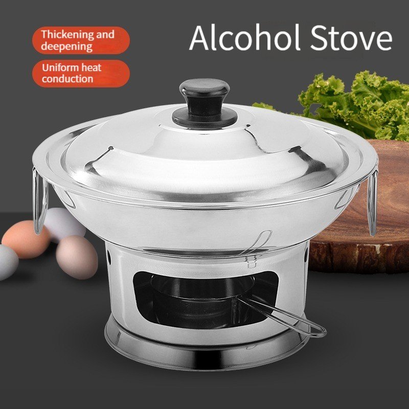 New Arrivals Alcohol Stove Cookware Keep Food Warm Anytime Stainless Steel Cookware Set For Hotel