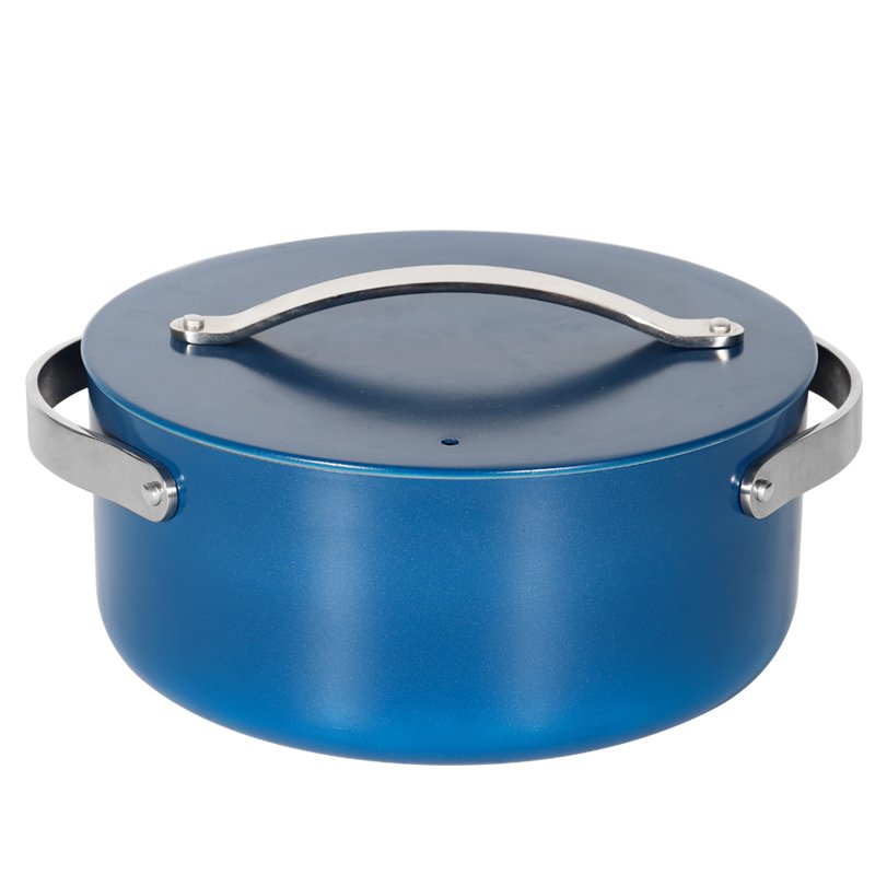 Non stick cookware high quality 7pcs oil free nonstick ceramic coating cookware set with aluminum lid
