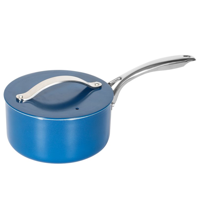 Non stick cookware high quality 7pcs oil free nonstick ceramic coating cookware set with aluminum lid