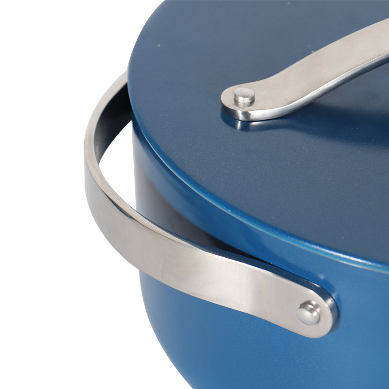 Non stick cookware high quality 7pcs oil free nonstick ceramic coating cookware set with aluminum lid