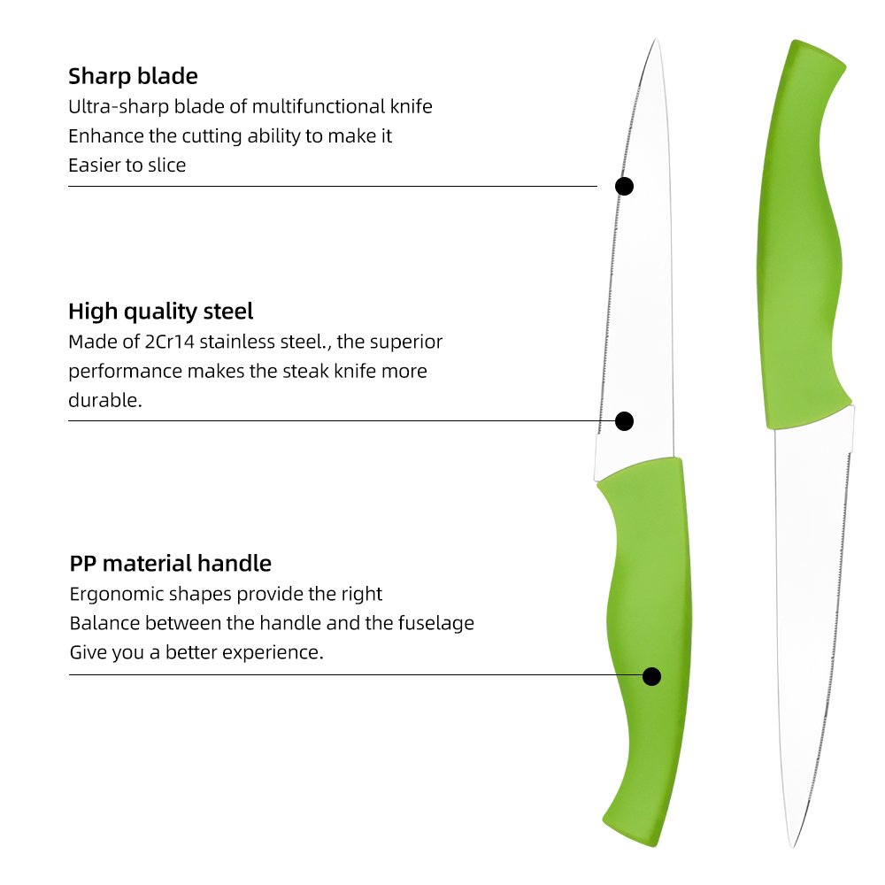 Serrated Metal Utility Knife Set
