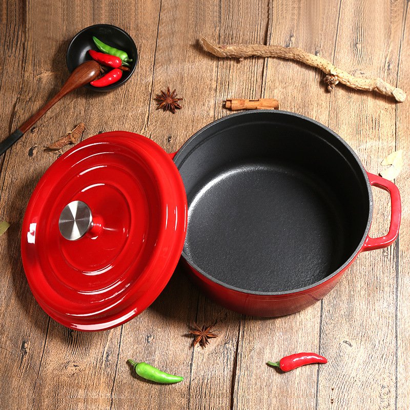 New Design Enameled Cast Soup Pot Luxury Cookware Sets Non-Stick Pot Cast Iron Cookware Set Enamel Cast Iron Cookware Set