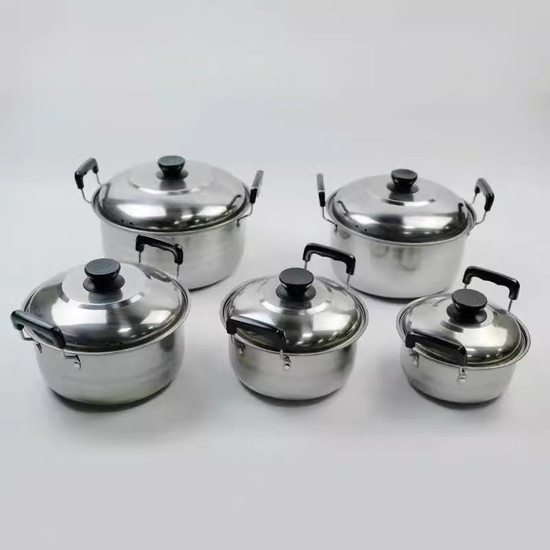 Wholesale 10PCS Stainless Steel Cooking Pot Soup Pot Set with Lids Stainless Steel Cookware Set