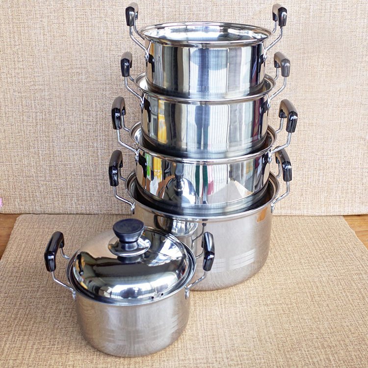 Wholesale 10PCS Stainless Steel Cooking Pot Soup Pot Set with Lids Stainless Steel Cookware Set