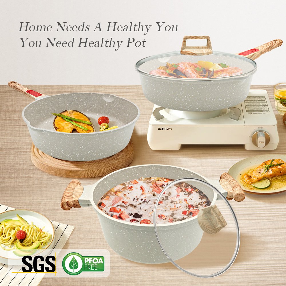 BOBIKUKE Wholesale Die Cast Aluminium Hoffman Cookware Tamagoyaki Steak Frypan Soup Pots And Pan Cookware Set