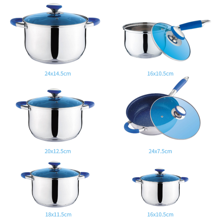 High Quality Stainless Cookware Set Heavy Duty Casserole Cookware Sets Cheap Stainless Steel Pots And Pan Sets