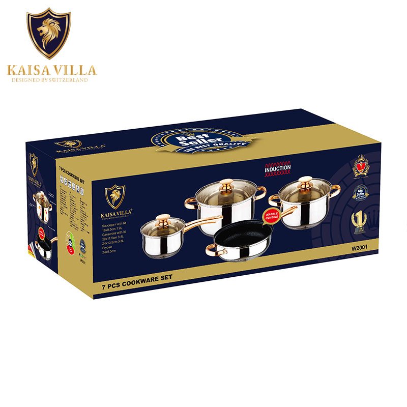 KAISA VILLA W2001 Wholesale Stainless Steel Cookware Set Kitchen Cooking Pots Set Cooking pots and pans