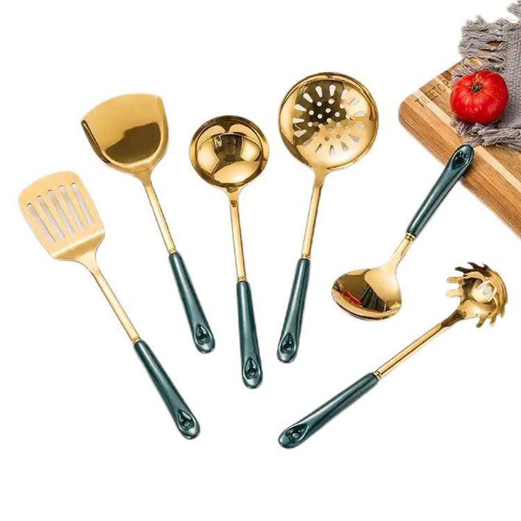 Wholesale Customizable Ceramic Handles Kitchenware 2023 New Product Luxury Stainless Steel Cookware Sets With Standing Rack