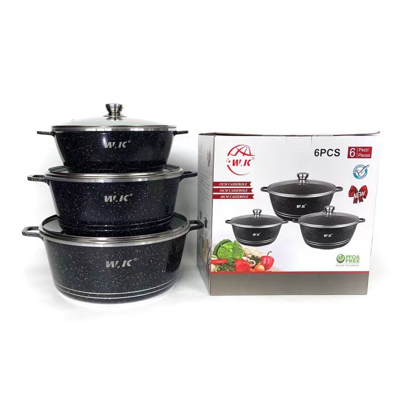 Cooking Casseroles 6pcs Sets Kitchen Accessories Set Cookware Bohemian 32-36-44cm Large Soup Pot Cookware Sets