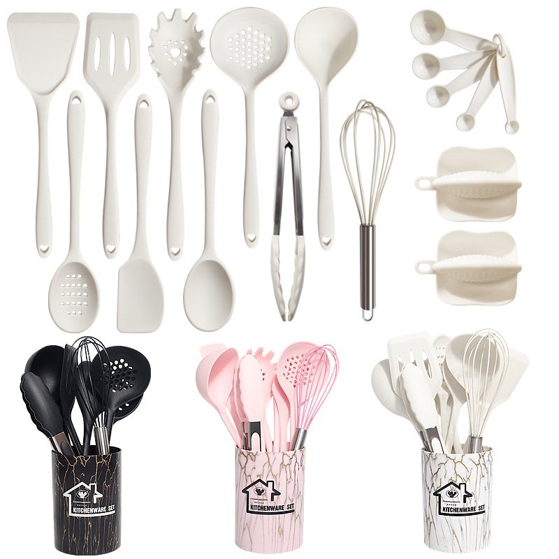 New Design Food Grade Silicone Spatula Non-stick Of Kitchen 18 Sets Kitchenware Set Wholesale