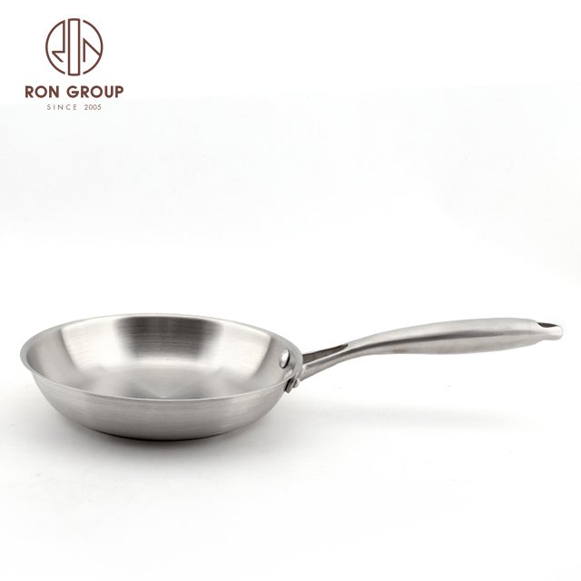 Factory Direct New Design Restaurant Buffet Hotel Kitchenware Stainless Steel Cookware Set Flat Bottom Frying Non Stick Pan