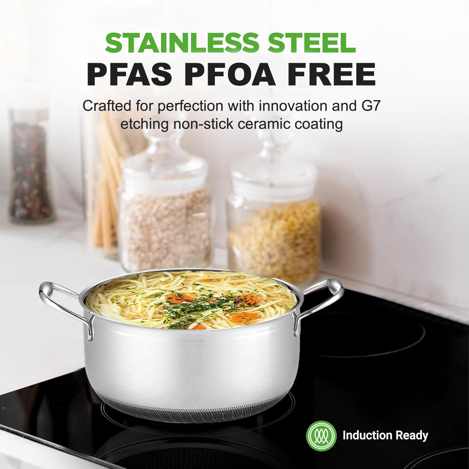 High Quality Dishwasher Safe Honeycomb Non Stick Pot And Pans Induction Ready Tri-Ply Stainless Steel Nonstick Cookware Set