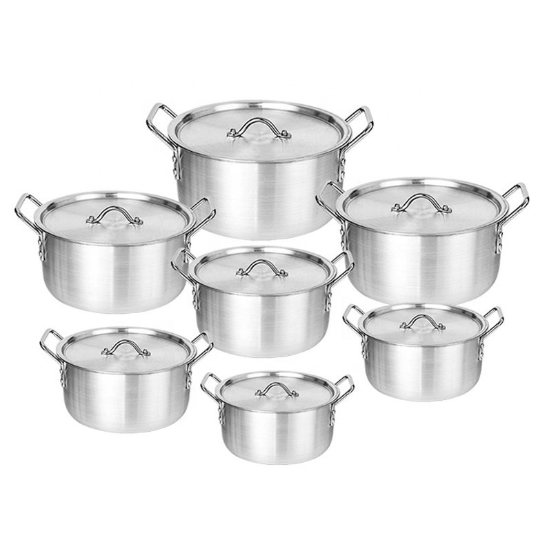 Hot selling 7 pieces aluminium pots sets cooking cookware Glam aluminium home cooking pan and pot cookware set