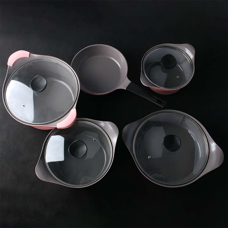 Wholesale 12 Pcs Luxury Hexclad Kitchen Ware Aluminium Saucepan Granite Non Stick Pots Cookware Sets