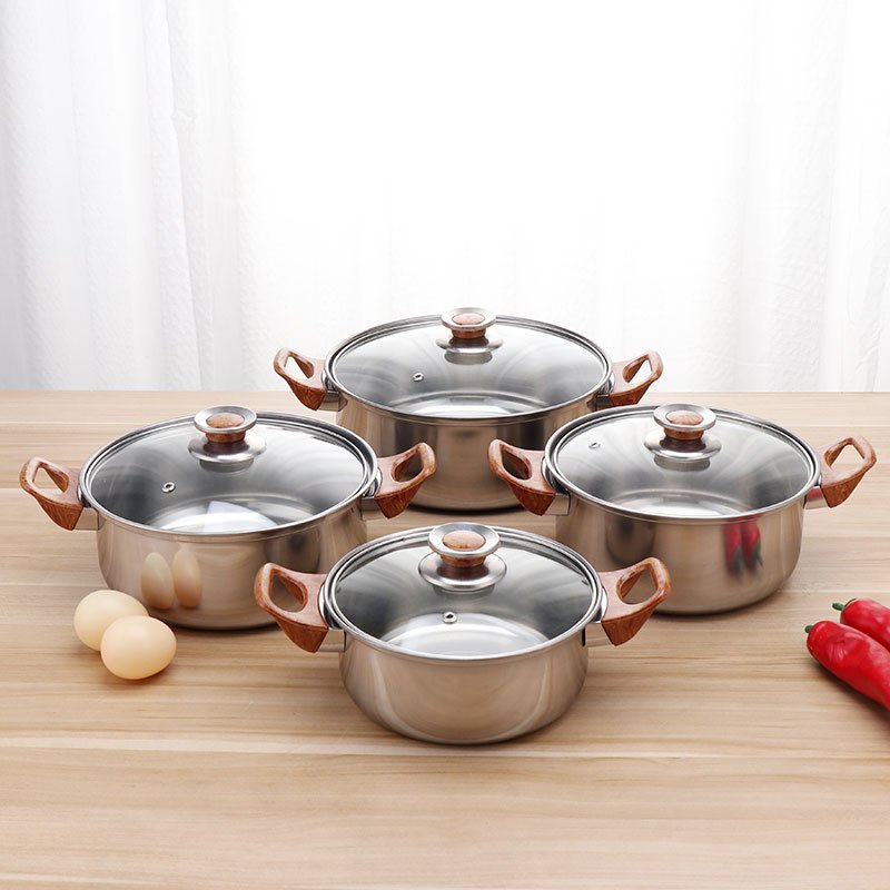 Accessories Kitchen Nonstick Cookware Sets for Induction Cooker 12pcs Stainless Steel Cookware Set