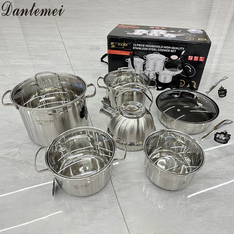High Quality Kitchenware Nonstick Stainless Steel Cooking Pots and Pans Cookware Set For Cooking