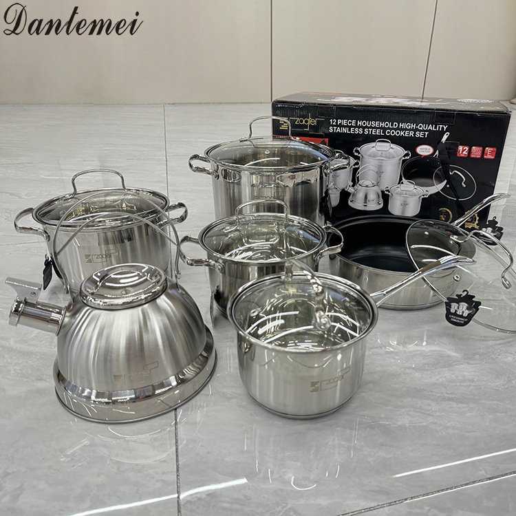 High Quality Kitchenware Nonstick Stainless Steel Cooking Pots and Pans Cookware Set For Cooking