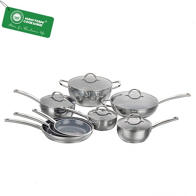 13 PCS Aluminum Non Stick Cookware Sets With Stainless Steel Handle Induction Kitchen Cookware Set