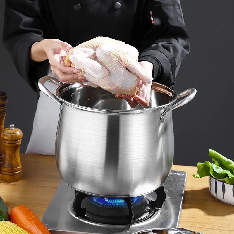 304 stainless steel cooking high stock pot warmer range wholesale set soup and stock pot
