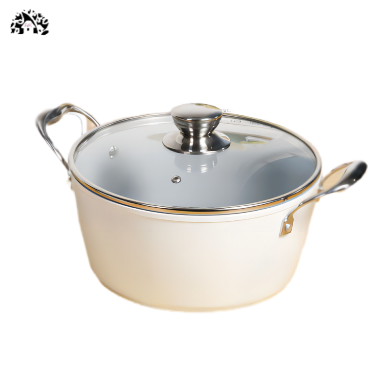 17pcs Non-stick Aluminium Ceramic Cookware Set Household Multi-functional Induction Pot and Pans Set With Stainless Steel Handle