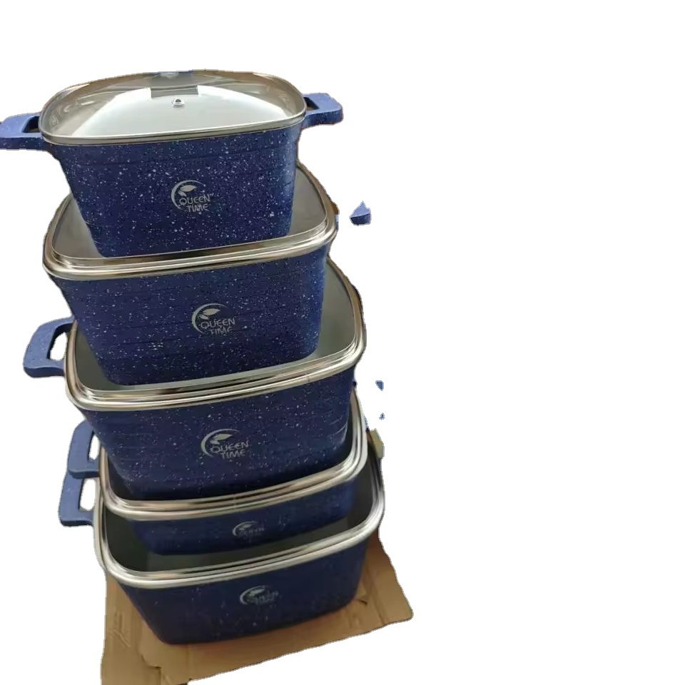 Factory Direct 10pcs Detachable Handle Cookware Set Home And Kitchen 20+24+28+32+28cm Cookware-Set Casserole