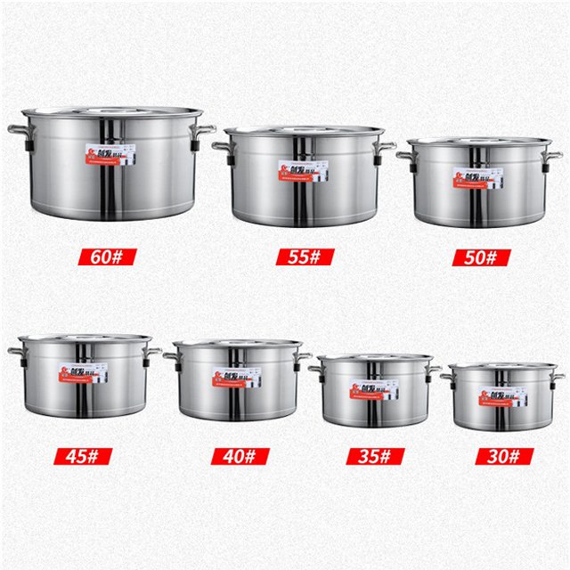 3mm High Quality Custom Food Container Cookware Set Large Stainless Steel Stock Pot With Lid