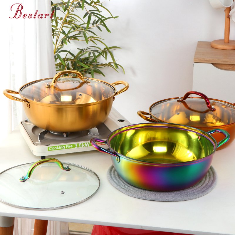 Custom Kitchenware Pots Stainless Steel Nonstick Hot Pot Cooking Pots Cookware Sets