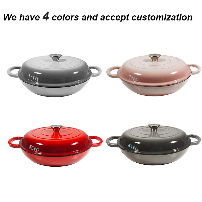 4 Pcs Eco-Friendly Non-Stick Cast Iron Cookware Set Enamel Sea Food enamel coated cast iron Casserole for Kitchen Use