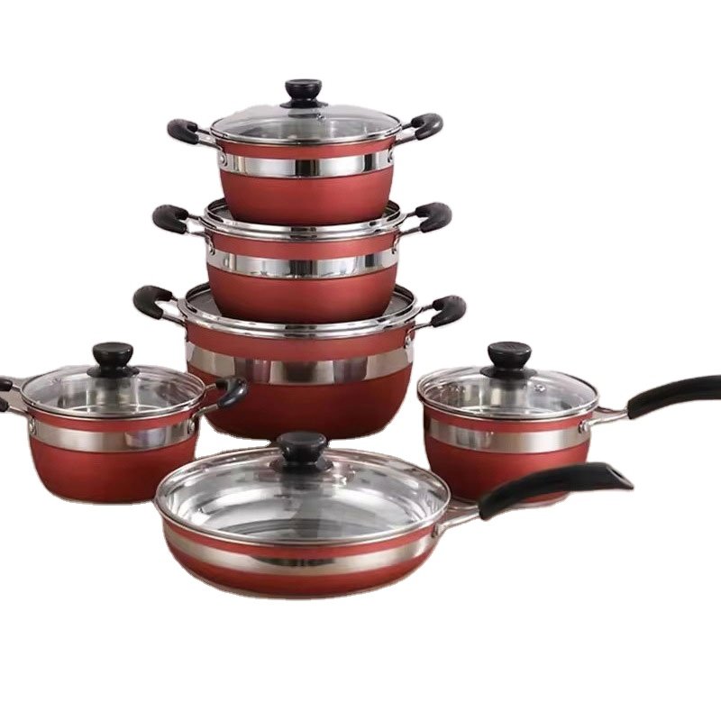 Wholesale purchasing Kitchenware Kitchen Wear Dinnerware Stainless Steel Cookware Sets Pots and Pans Non Stick Cooking Pot Set