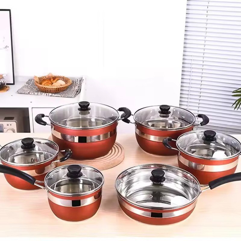 Wholesale purchasing Kitchenware Kitchen Wear Dinnerware Stainless Steel Cookware Sets Pots and Pans Non Stick Cooking Pot Set