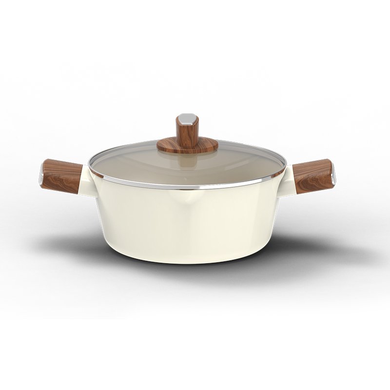 newest kitchen die cast frying pan with nonstick aluminum lid ceramic cookware set