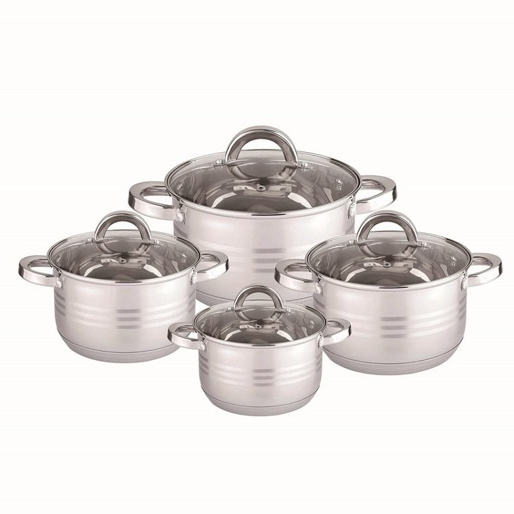Wholesale customized home kitchen ware casserole SS saucepan stainless steel cooking pot cookware set