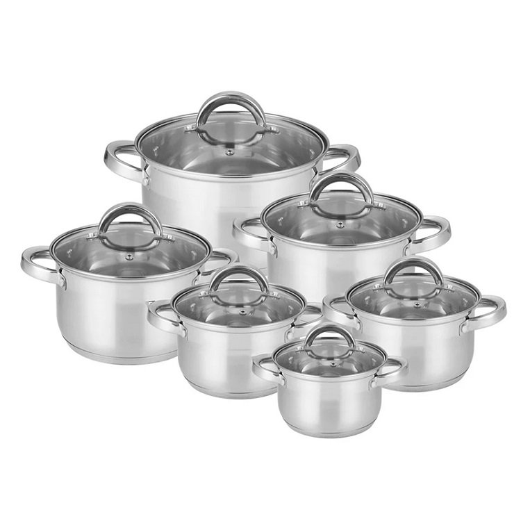 Wholesale customized home kitchen ware casserole SS saucepan stainless steel cooking pot cookware set