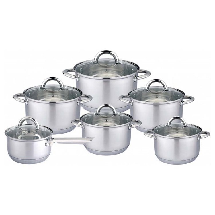 Wholesale customized home kitchen ware casserole SS saucepan stainless steel cooking pot cookware set